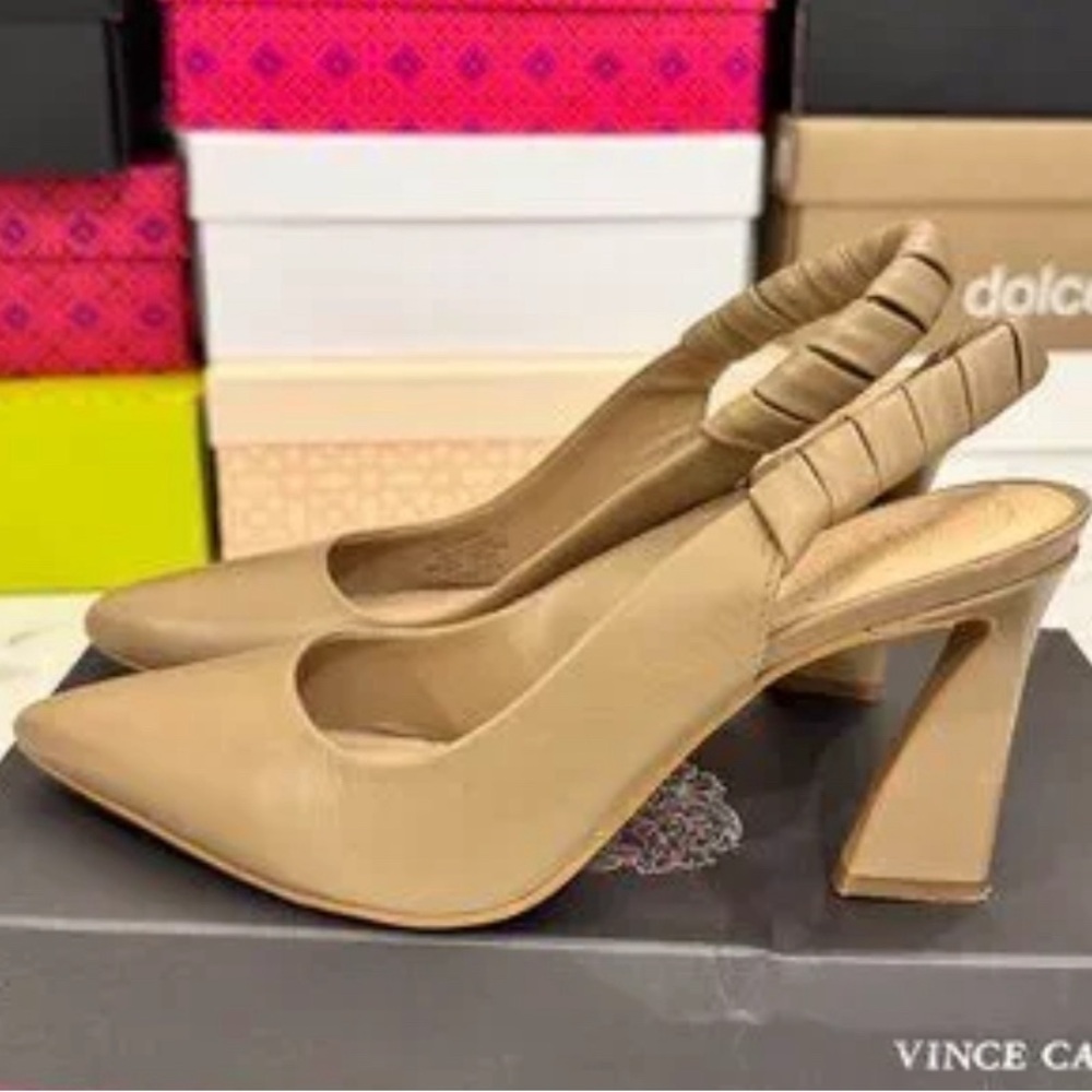 Vince Camuto Beige Slingback Heels